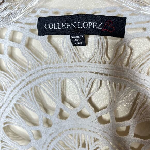 Colleen Lopez Floral Crochet Knit Cardigan XS/S - Picture 3 of 9